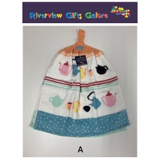 Crochet Top Hand Towel / Tea Towel - Teapots Crochet Top Hand Towel / Tea Towel - Teapots